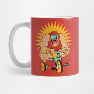 Funny Mexican Luchador Wrestler on a Tricycle Mug